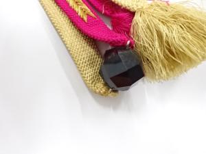 アンティーク　帯留め・正絹手組帯締めセット